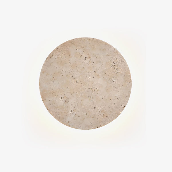 modern yellow travertine circle led wall sconce
