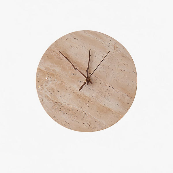 modern yellow travertine clock wall sconce