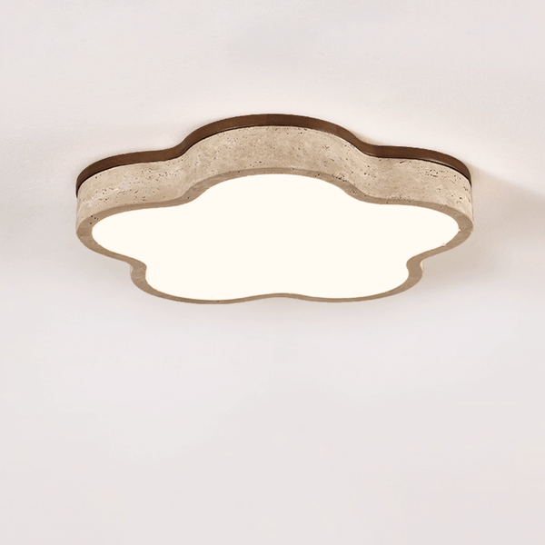 modern yellow travertine cloud flush mount ceiling light