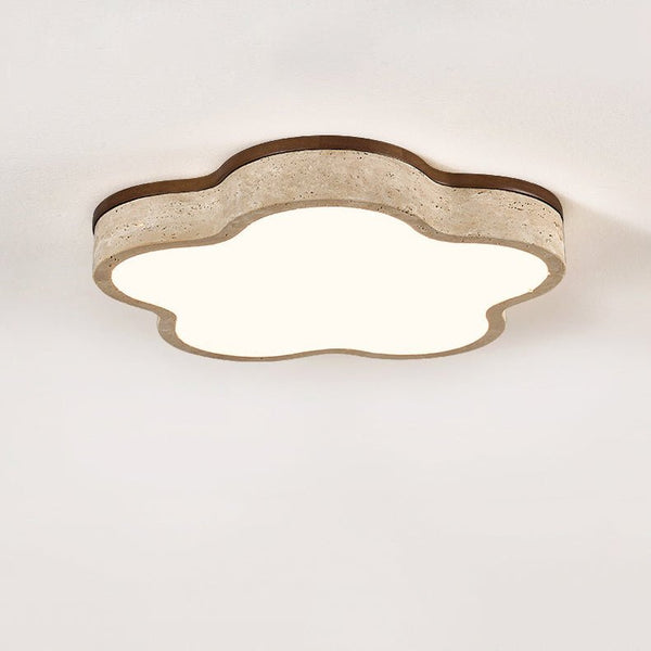 modern yellow travertine cloud flush mount ceiling light