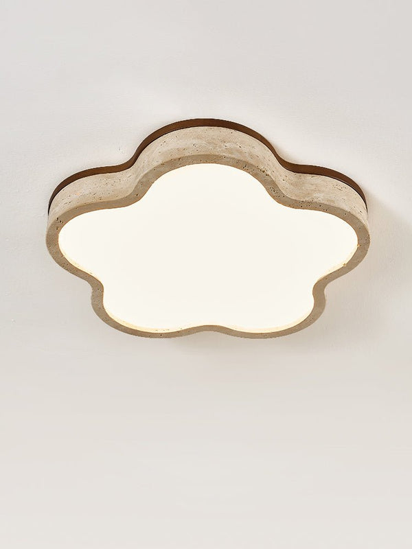 modern yellow travertine cloud flush mount ceiling light