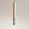 modern yellow travertine column pendant light