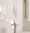modern yellow travertine column pendant light