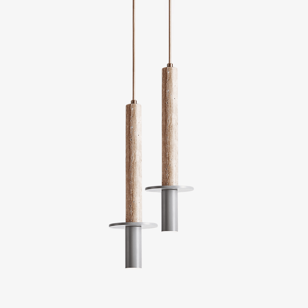 modern yellow travertine column pendant light