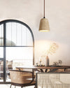 modern yellow travertine cone pendant light