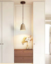 modern yellow travertine cone pendant light