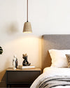 modern yellow travertine cone pendant light