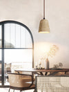 modern yellow travertine cone pendant light