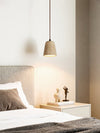 modern yellow travertine cone pendant light