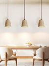 modern yellow travertine cone pendant light