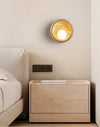 modern yellow travertine crescent wall sconce 2