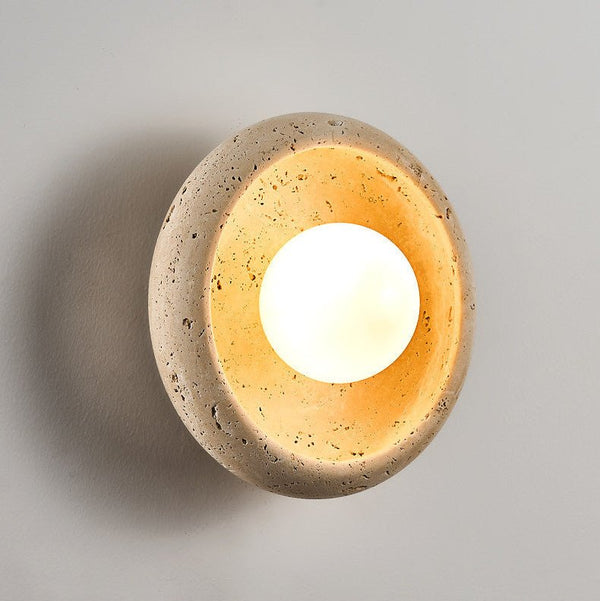 modern yellow travertine crescent wall sconce 2