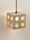 modern yellow travertine cube pendant light 2
