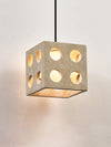 modern yellow travertine cube pendant light 2
