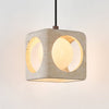 modern yellow travertine cube pendant light