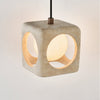 modern yellow travertine cube pendant light