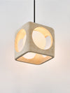 modern yellow travertine cube pendant light