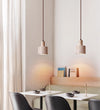 modern yellow travertine cylinder pendant light