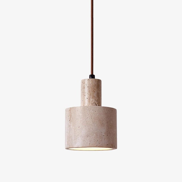 modern yellow travertine cylinder pendant light