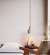modern yellow travertine cylinder pendant light