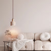 modern yellow travertine cylinder pendant light