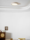 modern yellow travertine disc flush mount ceiling light 3