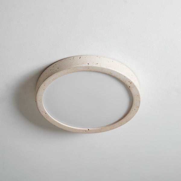 modern yellow travertine disc flush mount ceiling light 3