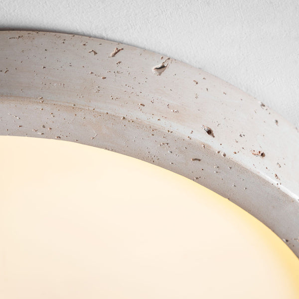 modern yellow travertine disc flush mount ceiling light 3