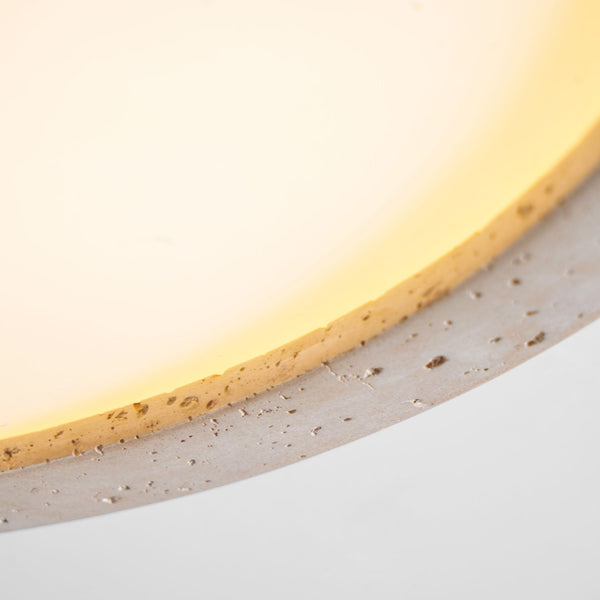 modern yellow travertine disc flush mount ceiling light 3
