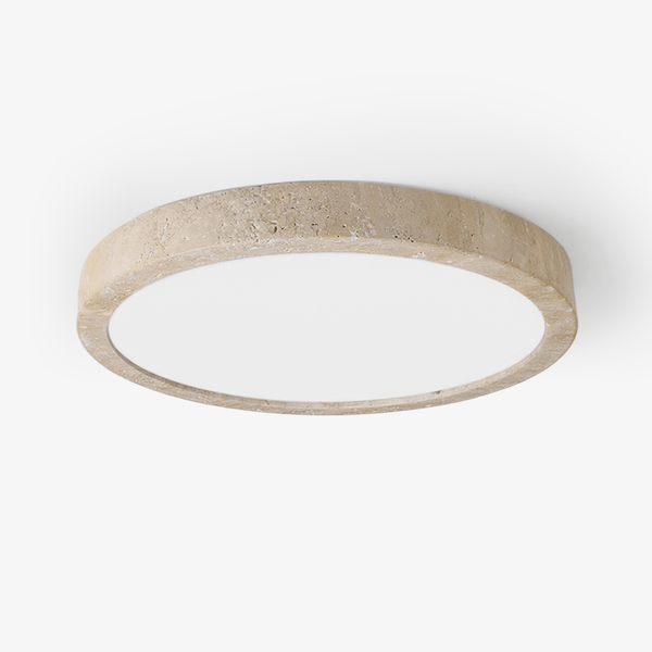 modern yellow travertine disc flush mount ceiling light 3