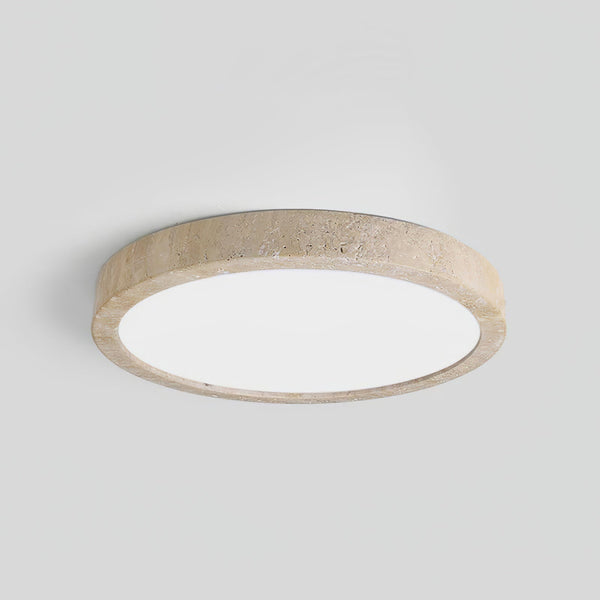 modern yellow travertine disc flush mount ceiling light 3
