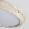 modern yellow travertine disc flush mount ceiling light