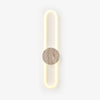 modern yellow travertine disc led wall sconce