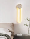 modern yellow travertine disc led wall sconce