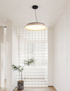 modern yellow travertine disc pendant light