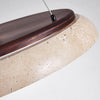 modern yellow travertine disc pendant light