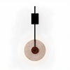 modern yellow travertine disc wall lamp
