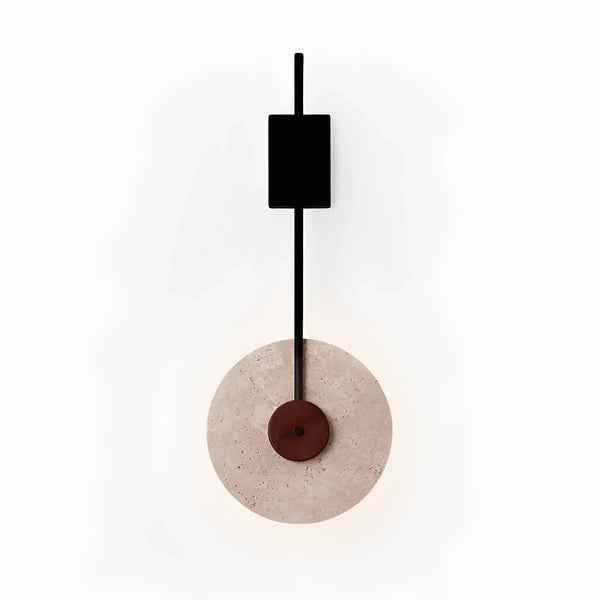 modern yellow travertine disc wall lamp
