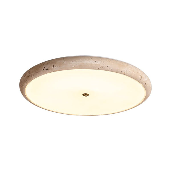 modern yellow travertine disk led flush mount ceiling light
