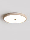 modern yellow travertine disk led flush mount ceiling light