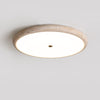 modern yellow travertine disk led flush mount ceiling light
