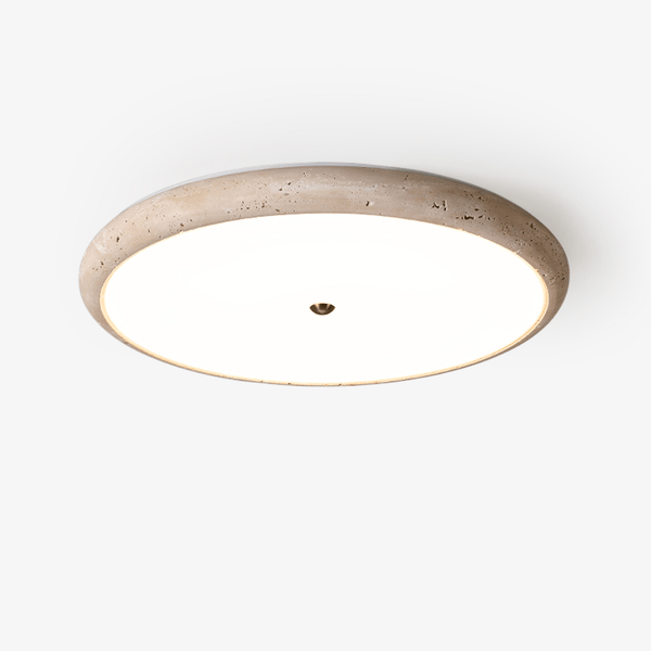 modern yellow travertine disk led flush mount ceiling light