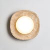 modern yellow travertine elliptical flush mount ceiling light