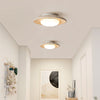 modern yellow travertine elliptical flush mount ceiling light