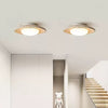 modern yellow travertine elliptical flush mount ceiling light