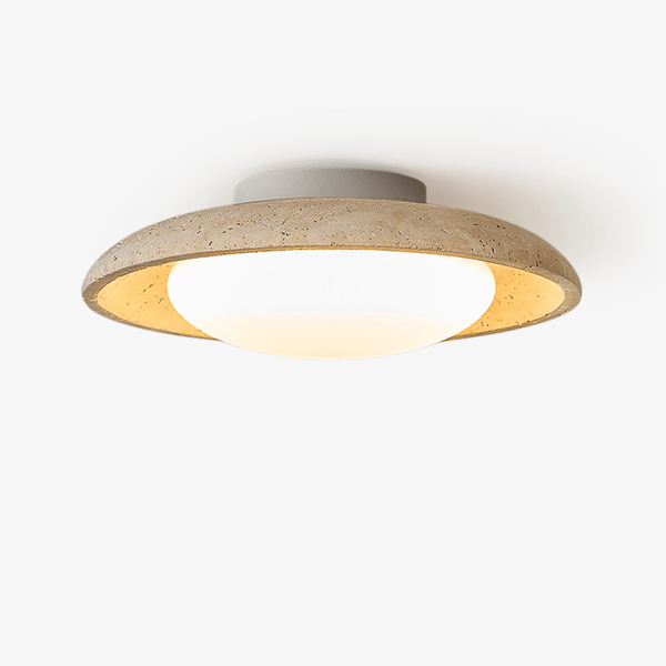 modern yellow travertine flush mount ceiling light