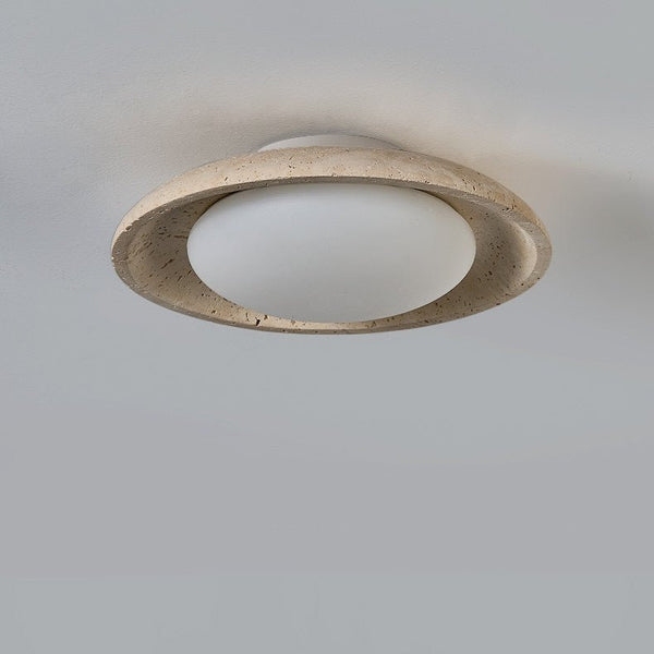 modern yellow travertine flush mount ceiling light
