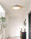 modern yellow travertine flush mount ceiling light