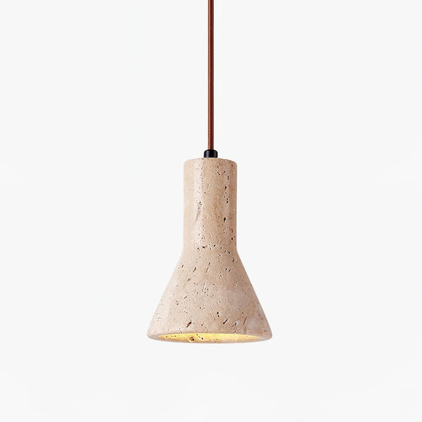 modern yellow travertine funnel pendant light