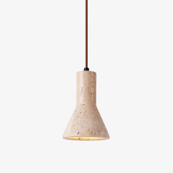 modern yellow travertine funnel pendant light